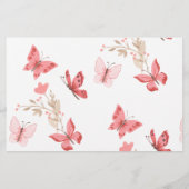 Baby shower Word Scramble Game Pink Butterflies Flyer (Achterkant)