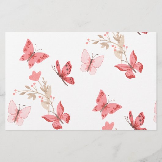 Baby shower Word Scramble Game Pink Butterflies Flyer (Achterkant)