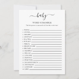 Baby shower Word Scramble Kaart