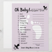 Baby shower Word Scramble Paars (Voorkant / Achterkant)