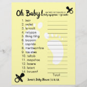 Baby shower Word Scramble Yellow (Voorkant)