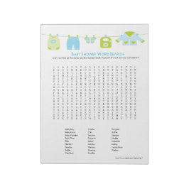 Baby shower Word Search Notitieblok (Blauw)