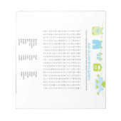 Baby shower Word Search Notitieblok (Blauw) (Voorkant)