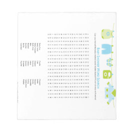 Baby shower Word Search Notitieblok (Blauw)
