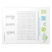 Baby shower Word Search Notitieblok (Blauw) (Voorkant)