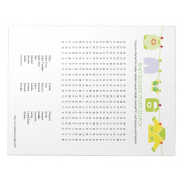 Baby shower Word Search Notitieblok (Neutraal)