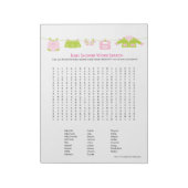 Baby shower Word Search Notitieblok (Roze) (Linkerzijde)