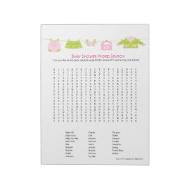 Baby shower Word Search Notitieblok (Roze)