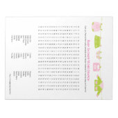 Baby shower Word Search Notitieblok (Roze) (Voorkant)