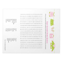 Baby shower Word Search Notitieblok (Roze)