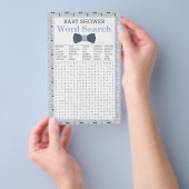 Baby shower Word Zoeken, blauw, grijs Flyer (Hand)