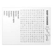 Baby shower Word-zoekopdracht Notitieblok (Voorkant)