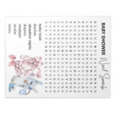 Baby shower Word-zoekprogramma's Notitieblok (Voorkant)