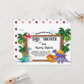 Baby shower woudthema Uitnodiging Kaart (Voorkant / Achterkant in situ)