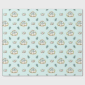 Baby Shower Wrapping Paper Baby Dinosaur Pattern Cadeaupapier (Vlak)