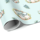 Baby Shower Wrapping Paper Baby Dinosaur Pattern Cadeaupapier (Rol Hoek)
