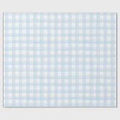 Baby shower Wrapping Paper Boy Light Blue Gingham Cadeaupapier (Vlak)