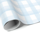Baby shower Wrapping Paper Boy Light Blue Gingham Cadeaupapier (Rol Hoek)