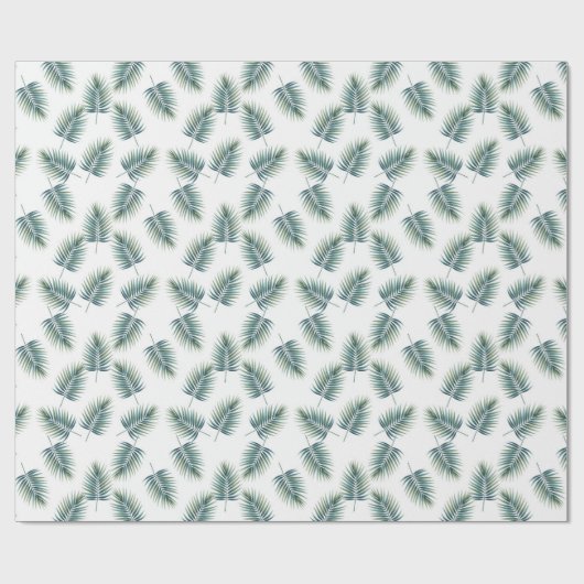 Baby Shower Wrapping Paper Fern Pattern Dinosaur Cadeaupapier (Vlak)