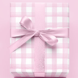 Baby shower Wrapping Paper Girl Pink Gingham Cadeaupapier