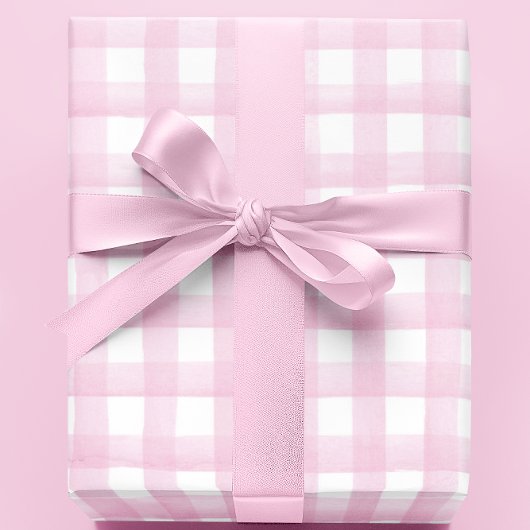 Baby shower Wrapping Paper Girl Pink Gingham Cadeaupapier