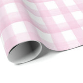 Baby shower Wrapping Paper Girl Pink Gingham Cadeaupapier (Rol Hoek)