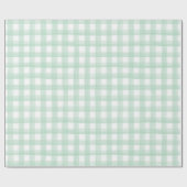 Baby shower Wrapping Paper Light Green Gingham Cadeaupapier (Vlak)