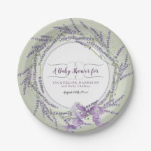 baby shower Wreath Lavender Floral Waterverf