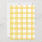 Baby Shower Yellow and White Plaid Teddy Bears Kaart (Achterkant)