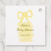 Baby shower Yellow Bow waterverf Elegant Modern Bedankjes Labels (Achterkant)