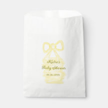 Baby shower Yellow Bow waterverf Elegant Modern