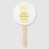 Baby shower Yellow Bow waterverf Elegant Modern Handwaaier (Achterkant)