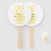Baby shower Yellow Bow waterverf Elegant Modern Handwaaier (Voorkant en achterkant)