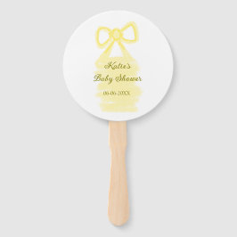 Baby shower Yellow Bow waterverf Elegant Modern Handwaaier
