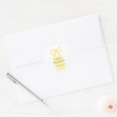 Baby shower Yellow Bow waterverf Elegant Modern Ronde Sticker (Envelop)