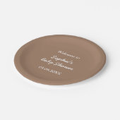 Baby shower zacht bruin minimalistisch papier Bord (Gekanteld)