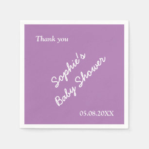 Baby shower zacht Paarse minimalistische papieren Servet