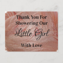 Baby Shower Zacht Roze Meisje Elegant Bedankt