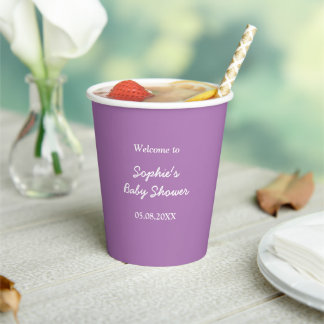 Baby shower zachte Paarse minimalistische papieren Bekers