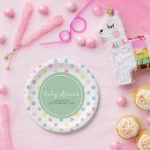 Baby shower Zachte pasta Polka Dots Papieren Bordje (Feest)