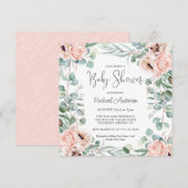 Baby shower Zachte Waterverf Kaart (Voorkant / Achterkant)