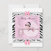  Baby shower Zebra Baby Girl Pink Lace Kaart (Voorkant)