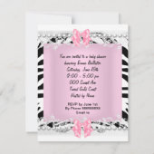  Baby shower Zebra Baby Girl Pink Lace Kaart (Achterkant)