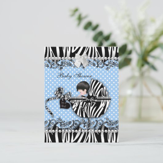  Baby shower Zebra Kaart (Staand voorkant)