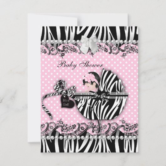 Baby shower Zebra Kaart (Voorkant)