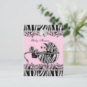 Baby shower Zebra Kaart (Staand voorkant)