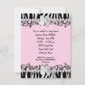 Baby shower Zebra Kaart (Achterkant)