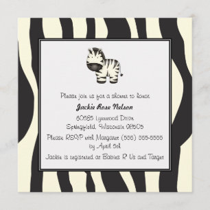 Baby shower Zebra Print Kaart