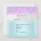 Baby shower Zebra roze blauw babymeisje of jongen Kaart (Achterkant)