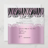 Baby shower Zebra Roze White Baby Girl Kaart (Achterkant)